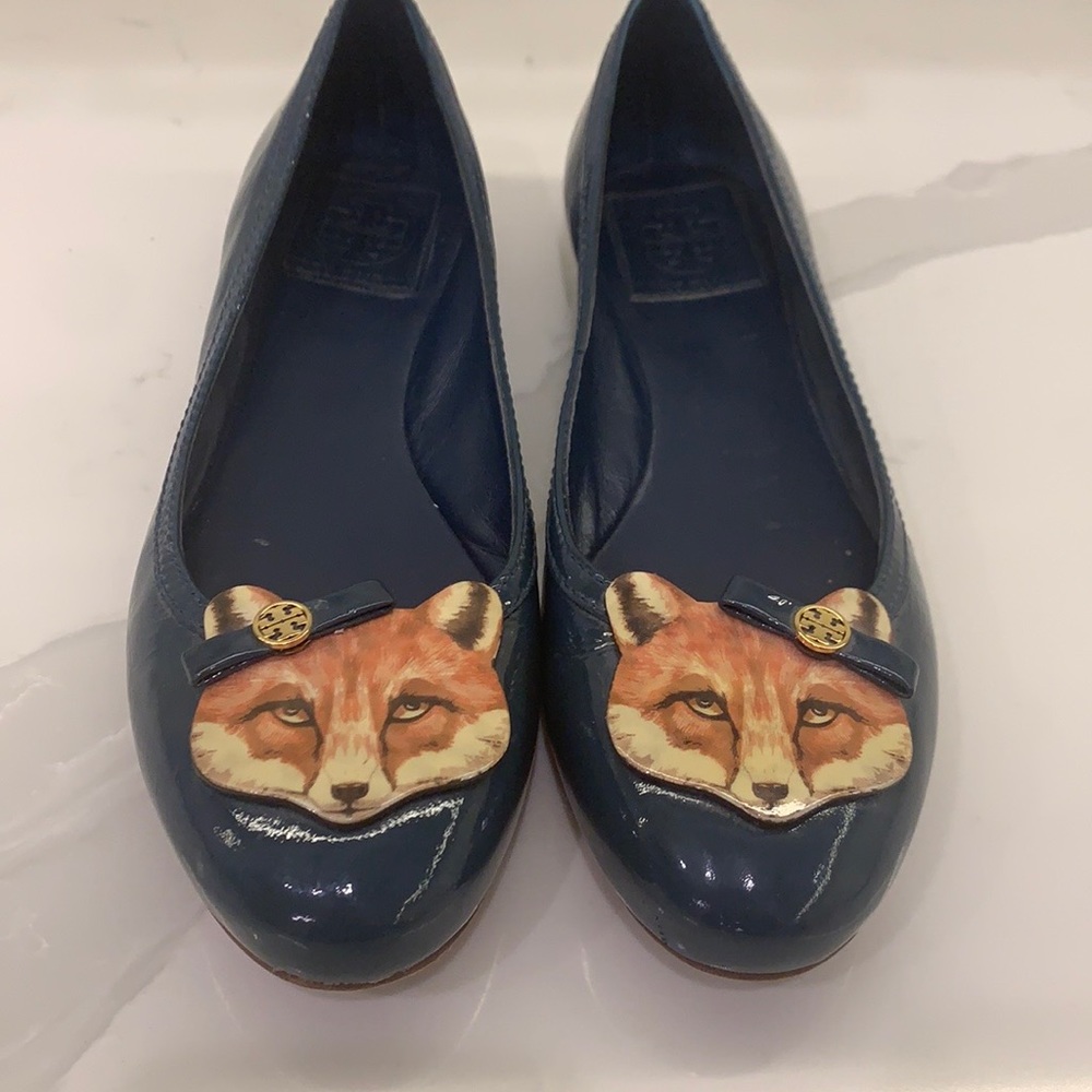 Tory Burch patent leather fox flat